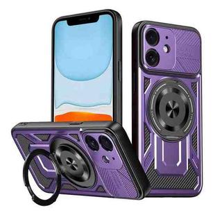 For iPhone 11 Armor Rotating Holder MagSafe Phone Case(Purple)