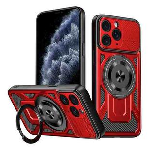 For iPhone 11 Pro Armor Rotating Holder MagSafe Phone Case(Red)