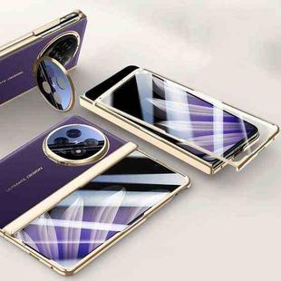 For OPPO Find N5 HD Integrated Electroplating Leather Hinge Lens Holder Phone Case(Purple)
