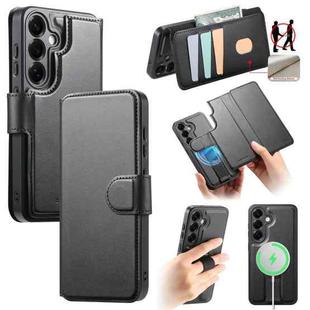 For Samsung Galaxy S25+ 5G CaseNeo Finger Grip Strap MagSafe Leather Phone Case(Black)