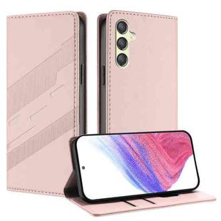 For Samsung Galaxy A24 4G Global Embossed Multi-functional Wallet Retro Leather Phone Case(Pink)
