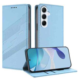 For Samsung Galaxy A17 5G Embossed Multi-functional Wallet Retro Leather Phone Case(Light Blue)