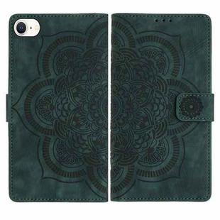 For iPhone 7 / 8 / SE 2022 Mandala Embossed Retro Frosted Leather Phone Case(Green)