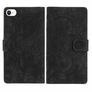 For iPhone 7 / 8 / SE 2022 Mandala Embossed Retro Frosted Leather Phone Case(Black)