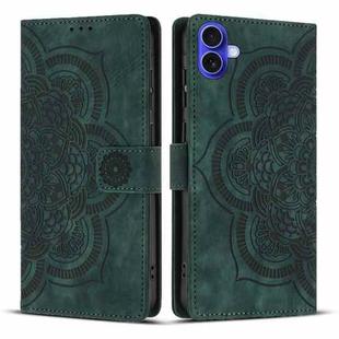 For iPhone 17 Mandala Embossed Retro Frosted Leather Phone Case(Green)