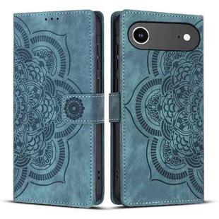 For iPhone 17 Air Mandala Embossed Retro Frosted Leather Phone Case(Blue)