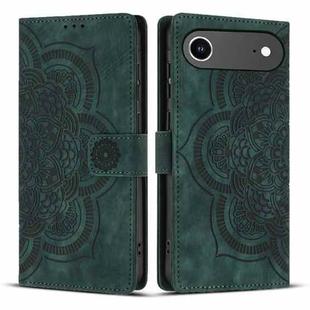 For iPhone 17 Air Mandala Embossed Retro Frosted Leather Phone Case(Green)