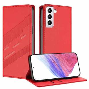 For Samsung Galaxy S21 5G Embossed Multi-functional Wallet Retro Leather Phone Case(Red)
