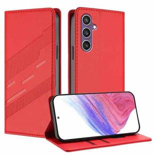 For Samsung Galaxy S23 FE 5G Embossed Multi-functional Wallet Retro Leather Phone Case(Red)