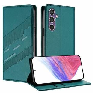 For Samsung Galaxy S23 FE 5G Embossed Multi-functional Wallet Retro Leather Phone Case(Dark Green)