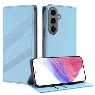 For Samsung Galaxy S24+ 5G Embossed Multi-functional Wallet Retro Leather Phone Case(Light Blue)