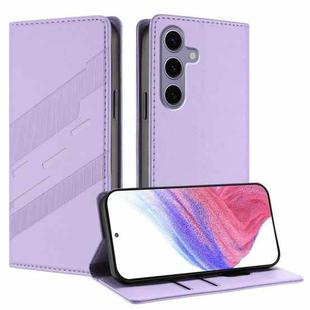 For Samsung Galaxy S24 FE 5G Embossed Multi-functional Wallet Retro Leather Phone Case(Light Purple)