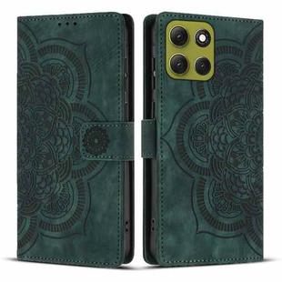 For Motorola Moto G86 5G Mandala Embossed Retro Frosted Leather Phone Case(Green)