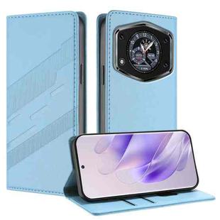 For Cubot A30 Embossed Multi-functional Wallet Retro Leather Phone Case(Light Blue)