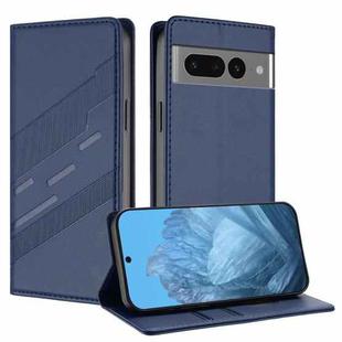 For Google Pixel 7 Pro Embossed Multi-functional Wallet Retro Leather Phone Case(Dark Blue)