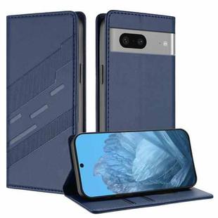 For Google Pixel 7 Embossed Multi-functional Wallet Retro Leather Phone Case(Dark Blue)