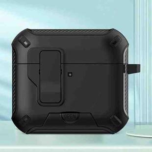 For AirPods 4 Wireless Bluetooth Earphones MagSafe Holder Protective Case(Black)