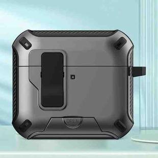 For AirPods 4 Wireless Bluetooth Earphones MagSafe Holder Protective Case(Grey)