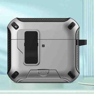 For AirPods 4 Wireless Bluetooth Earphones MagSafe Holder Protective Case(Silver)