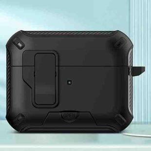For AirPods Pro 2 Wireless Bluetooth Earphones MagSafe Holder Protective Case(Black)
