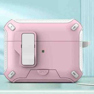 For AirPods Pro 2 Wireless Bluetooth Earphones MagSafe Holder Protective Case(White Pink)