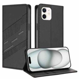 For iPhone 11 Embossed Multi-functional Wallet Retro Leather Phone Case(Black)