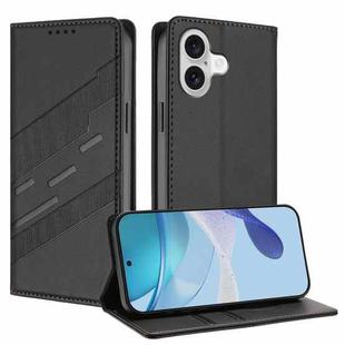 For iPhone 17 Embossed Multi-functional Wallet Retro Leather Phone Case(Black)