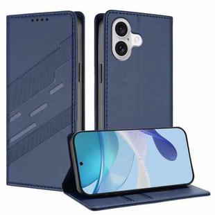 For iPhone 17 Embossed Multi-functional Wallet Retro Leather Phone Case(Dark Blue)