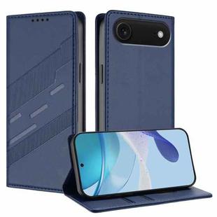For iPhone 17 Air Embossed Multi-functional Wallet Retro Leather Phone Case(Dark Blue)