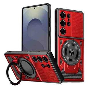 For Samsung Galaxy S25 Ultra 5G Armor Rotating Holder MagSafe Phone Case(Red)