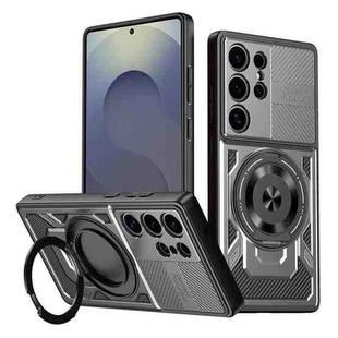 For Samsung Galaxy S25 Ultra 5G Armor Rotating Holder MagSafe Phone Case(Grey)