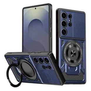 For Samsung Galaxy S25 Ultra 5G Armor Rotating Holder MagSafe Phone Case(Blue)