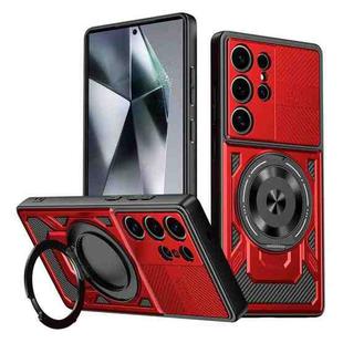 For Samsung Galaxy S24 Ultra 5G Armor Rotating Holder MagSafe Phone Case(Red)