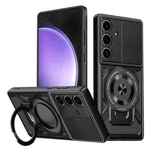 For Samsung Galaxy S23 FE 5G Armor Rotating Holder MagSafe Phone Case(Black)
