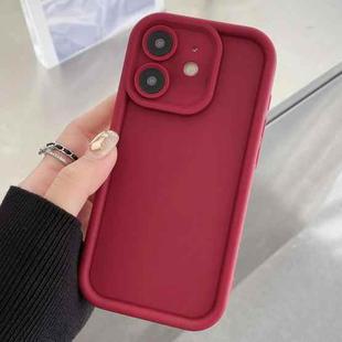 For iPhone 11 Shockproof Frame Frosted Precise Hole TPU Phone Case(Wine Red)