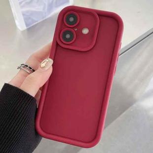 For iPhone 17 Shockproof Frame Frosted Precise Hole TPU Phone Case(Wine Red)