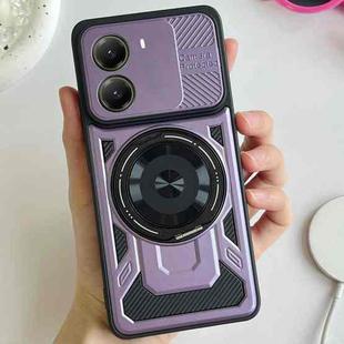 For Xiaomi Poco X7 Pro 5G Armor Rotating Holder MagSafe Phone Case(Purple)