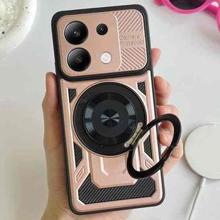 For Redmi Note 13 4G Global Armor Rotating Holder MagSafe Phone Case(Rose Gold)