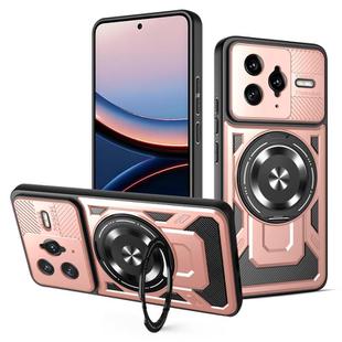 For Redmi K80 Pro / Poco F7 Ultra Armor Rotating Holder MagSafe Phone Case(Rose Gold)