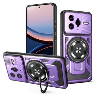 For Redmi K80 Pro / Poco F7 Ultra Armor Rotating Holder MagSafe Phone Case(Purple)