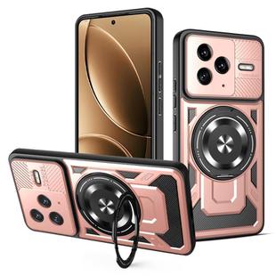 For Redmi K80 / Poco F7 Pro Armor Rotating Holder MagSafe Phone Case(Rose Gold)