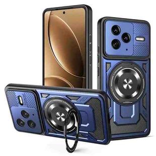 For Redmi K80 / Poco F7 Pro Armor Rotating Holder MagSafe Phone Case(Blue)
