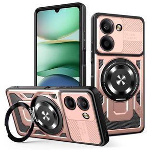 For Redmi A5 4G 171.7mm Armor Rotating Holder MagSafe Phone Case(Rose Gold)