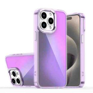For iPhone 15 Pro Max Plating Gradient Discolor Phone Case(Purple)