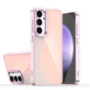 For Samsung Galaxy S24 FE 5G Plating Gradient Discolor Phone Case(Pink)