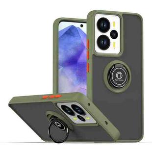 For Realme 14 5G Global Q Shadow 1 Series TPU + PC Phone Case with Ring(Army Green)