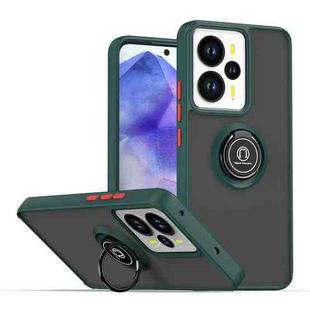 For Realme 14 5G Global Q Shadow 1 Series TPU + PC Phone Case with Ring(Dark Green)
