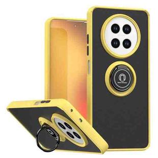For Realme 12 5G Global Q Shadow 1 Series TPU + PC Phone Case with Ring(Yellow)