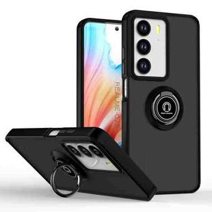 For Realme C75 4G / 14x Global Q Shadow 1 Series TPU + PC Phone Case with Ring(Black+Black)