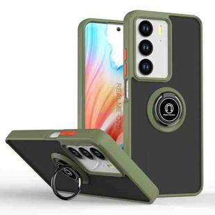 For Realme C75 4G / 14x Global Q Shadow 1 Series TPU + PC Phone Case with Ring(Army Green)